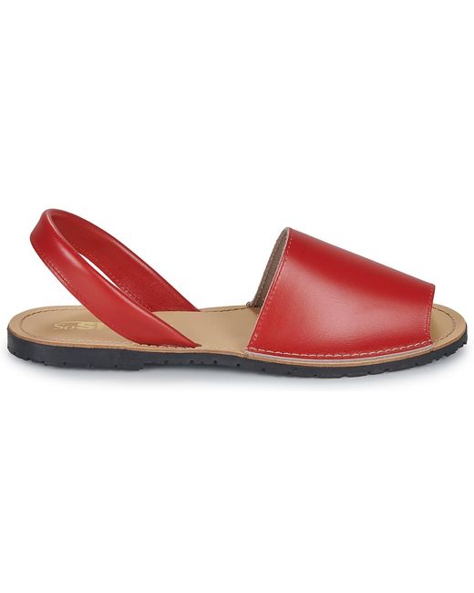 So Size Red Flat Sandals Loja