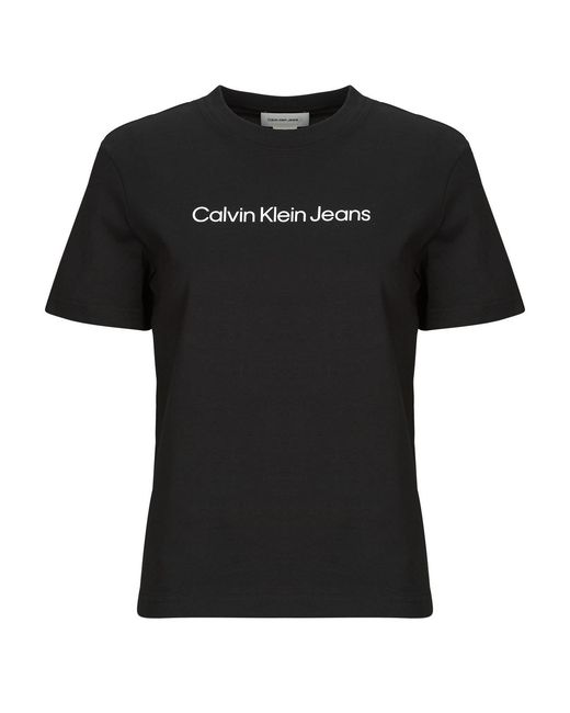 Calvin Klein Black T Shirt A- Inst. Logo Classic Tee Ss
