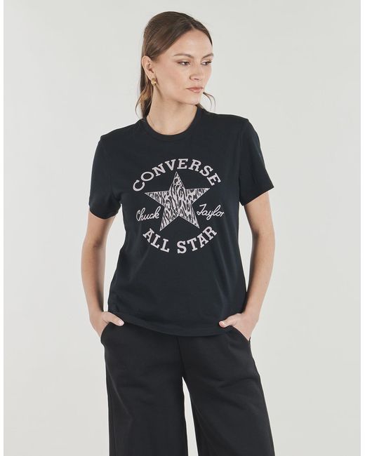 Converse Black T Shirt Animal Print Infill Standard Fit Tee
