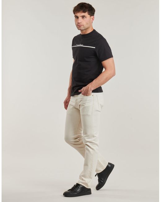 Calvin Klein Black T Shirt Split Line Logo T-shirt for men