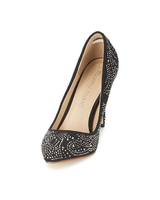 Moony Mood Black Sarati Court Shoes