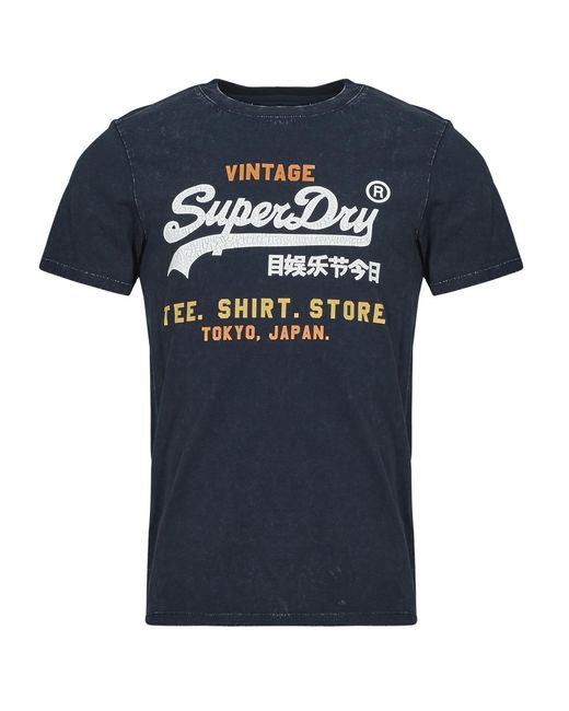 Superdry Blue T Shirt Bi Cali Relaxed for men