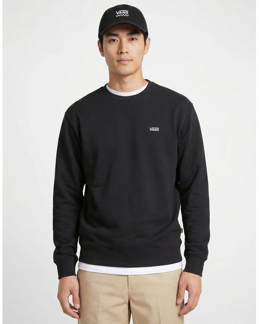 Vans Black Sweatshirts Left Chest Crew for men