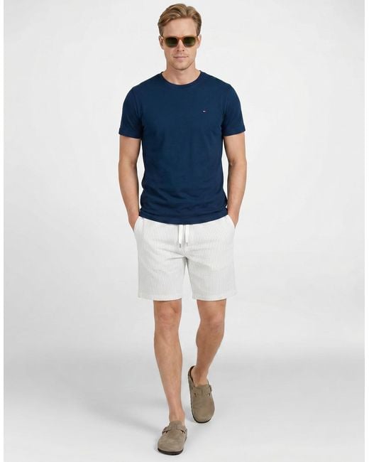 Tommy Hilfiger Blue T Shirt Ess Seasonal Reg Fit Solid Tee for men