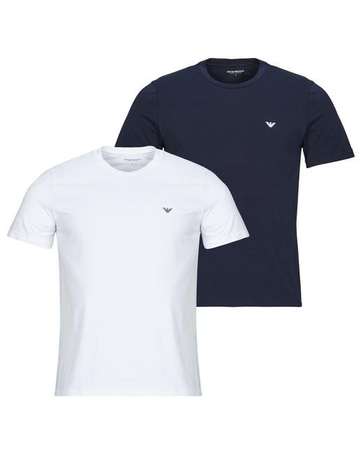 Emporio Armani Blue T Shirt 2-pack Crew Neck T-shirt Af10776 for men