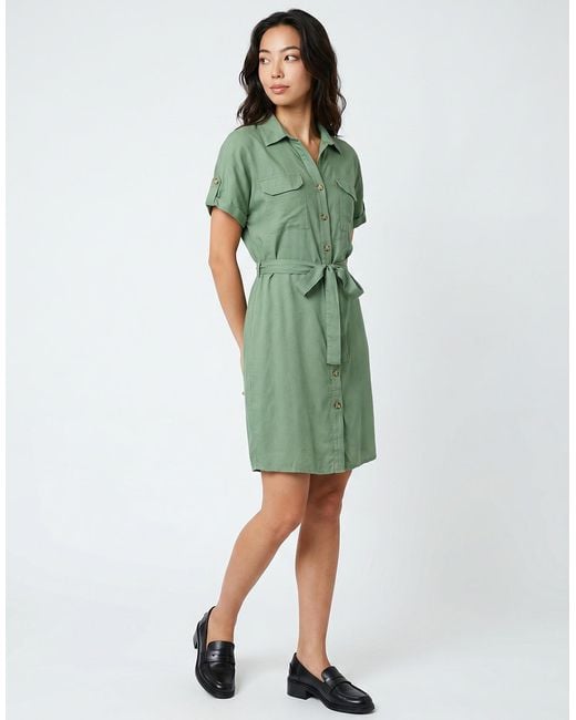 Vero Moda Green Dress Vmbumpy Ss Short