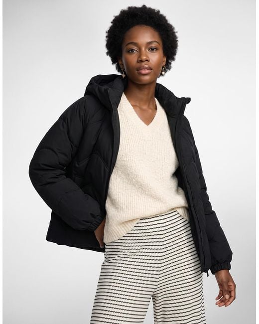 Jdy Black Duffel Coats Power Short Hood Puffer