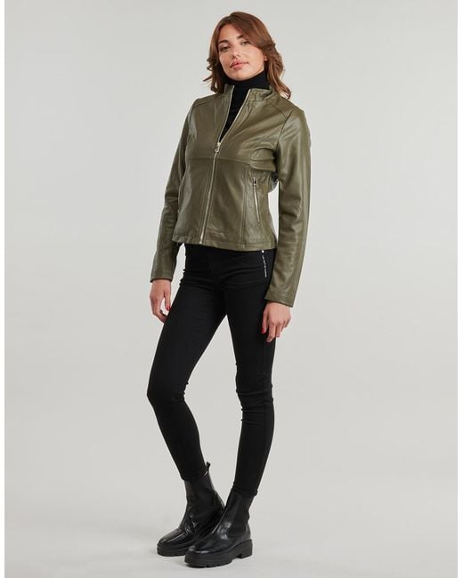 Moony Mood Green Leather Jacket Puiri