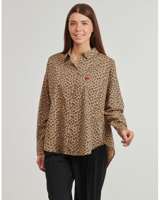 Pieces Brown Shirt Pcjanne