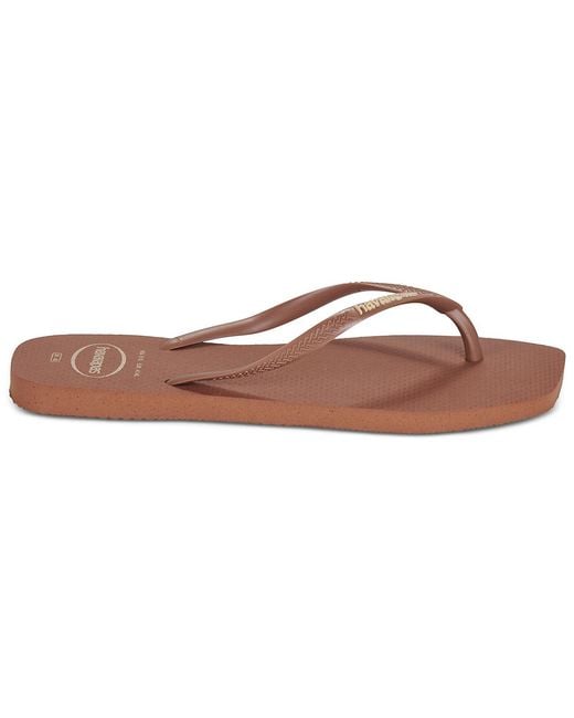 Havaianas Brown Flip Flops / Sandals (shoes) Square Logo Pop Up