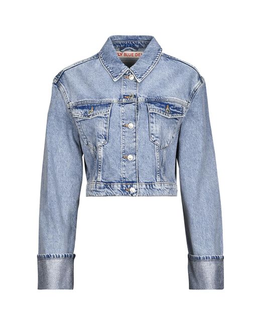 ONLY Blue Denim Jacket Onlhollywood Crystal