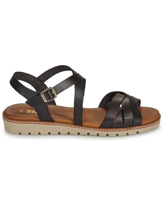 So Size Black Flat Sandals Marietta