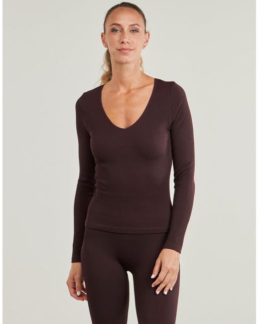 Only Play Brown Long Sleeve T-shirt Onpjaia Life Vn Ls