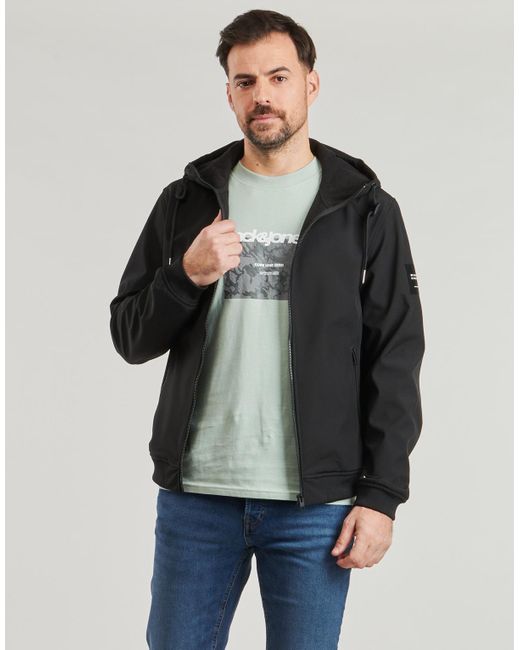Jack & Jones Black Jacket Jjebasic Softshel for men