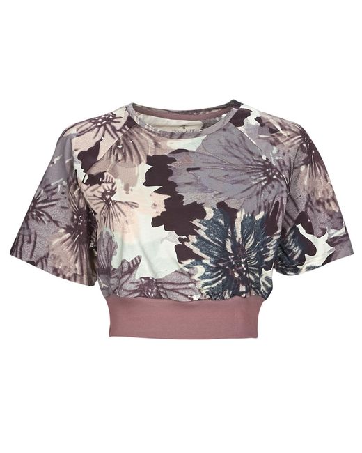 Adidas Purple T Shirt W Aop Crp Tee