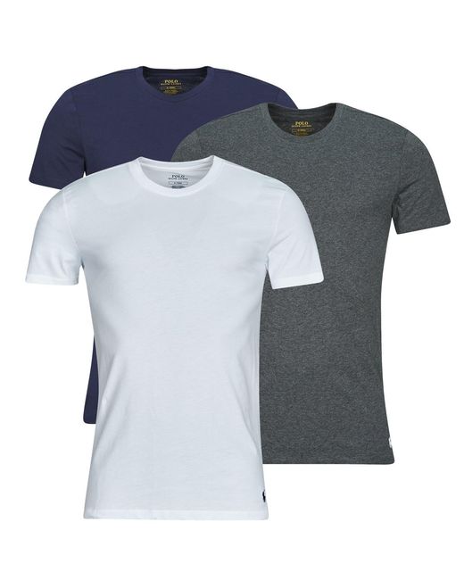 Polo Ralph Lauren Blue T Shirt S/s Crew 3 Pack Crew Undershirt for men