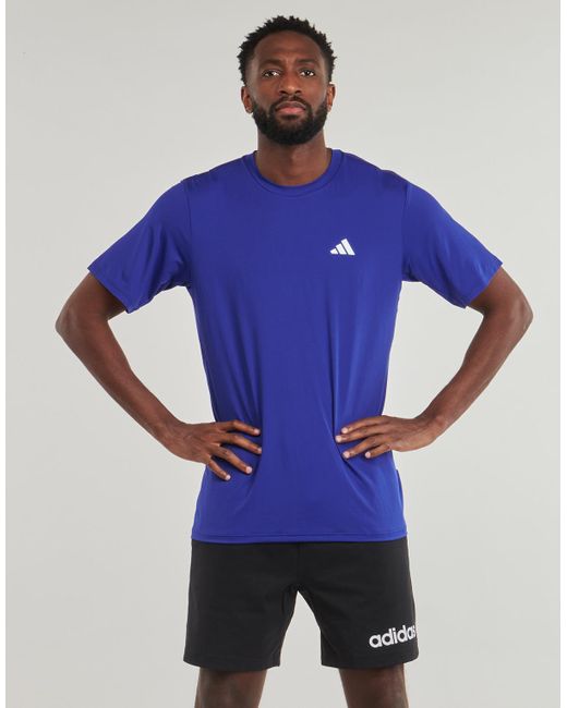Adidas Blue T Shirt Train Essentials Stretch Training T-shirt for men