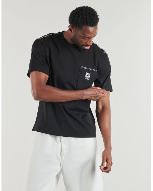 HUGO Black T Shirt Darro for men
