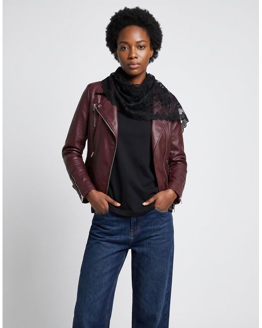 ONLY Brown Leather Jacket Onlgemma