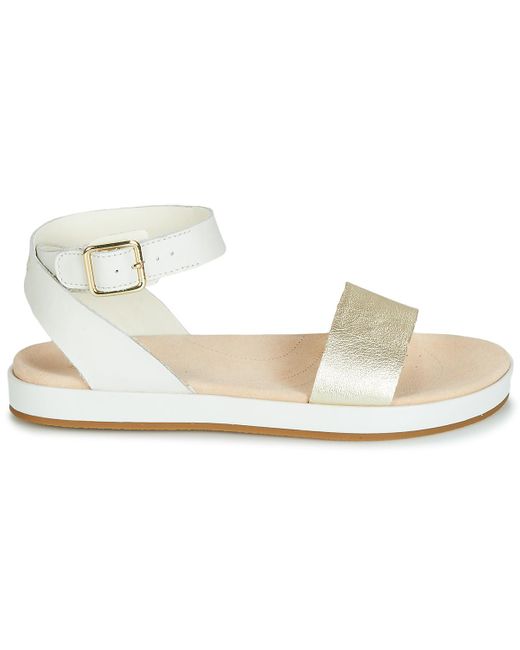 Clarks Leather Botanic Ivy Sandals in White - Save 33% | Lyst UK