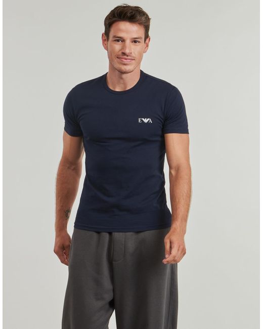 Emporio Armani Blue T Shirt 2-pack Crew Neck T-shirt Af14131 for men