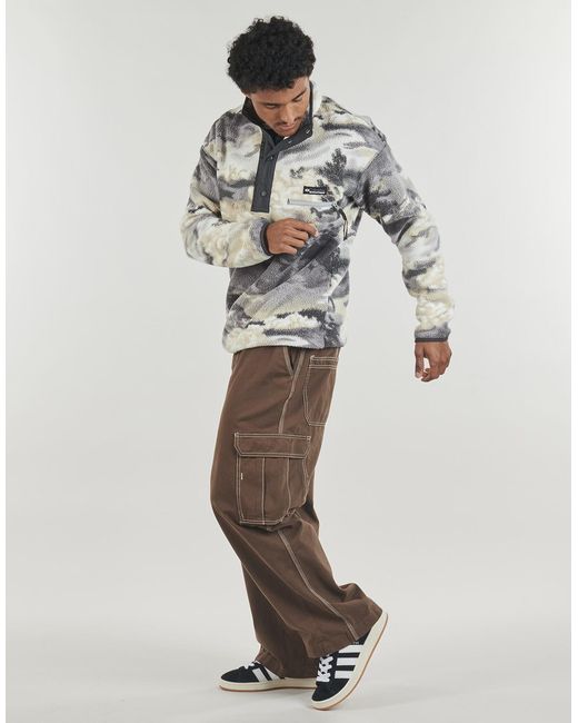 Columbia Gray Fleece Jacket Helvetia Ii Printed Half Snap Fleece for men