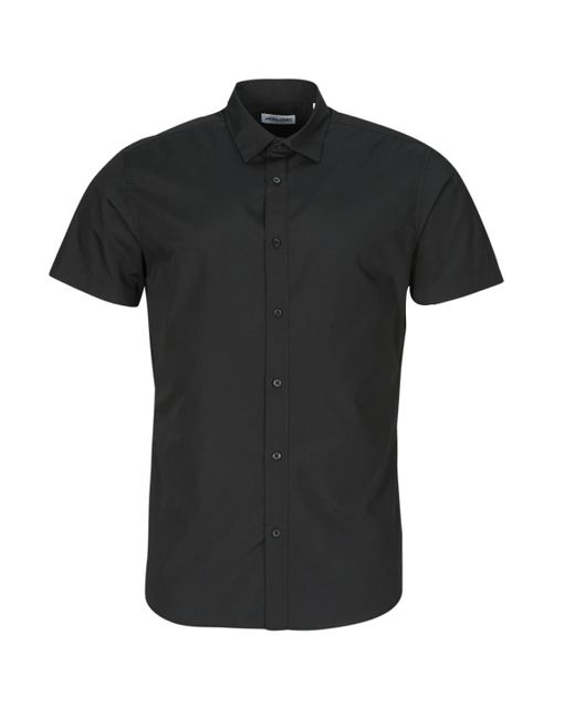 Jack & Jones Black Short Sleeved Shirt Jjjoe Shirt Ss Plain for men