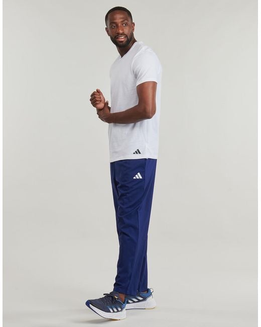 Adidas Blue Tracksuit Bottoms Essentials Small Logo Open-hem Stanford Tracksuit Bottoms for men