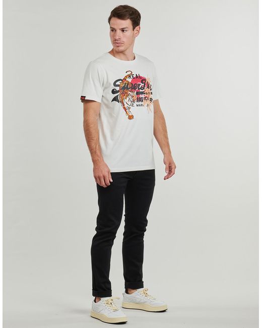 Superdry White T Shirt Vintage Logo Tokyo for men