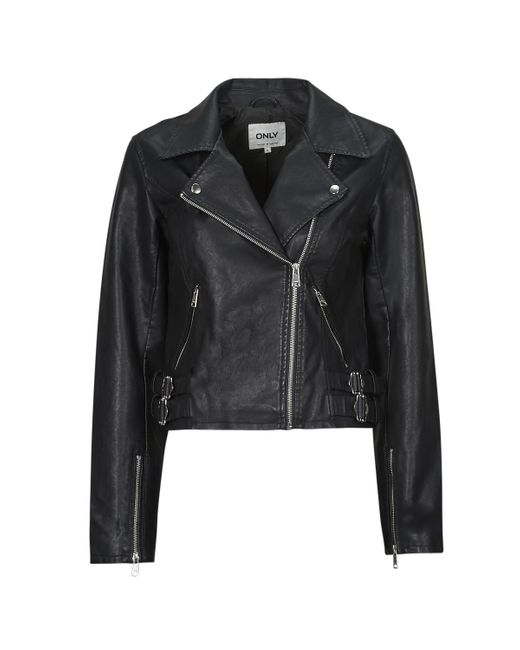 ONLY Black Leather Jacket Onlalba