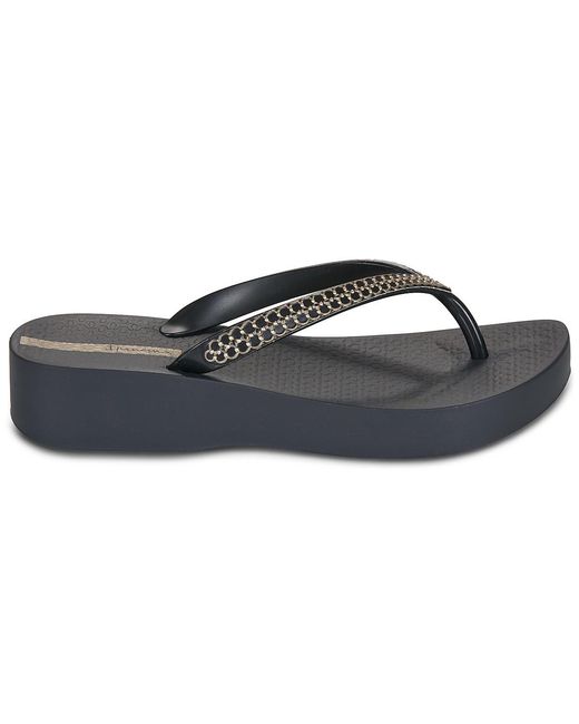 Ipanema Black Flip Flops / Sandals (shoes) Mesh Xi Plat Fem