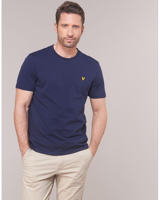 Lyle & Scott Blue Plain Crew Neck T-shirt for men
