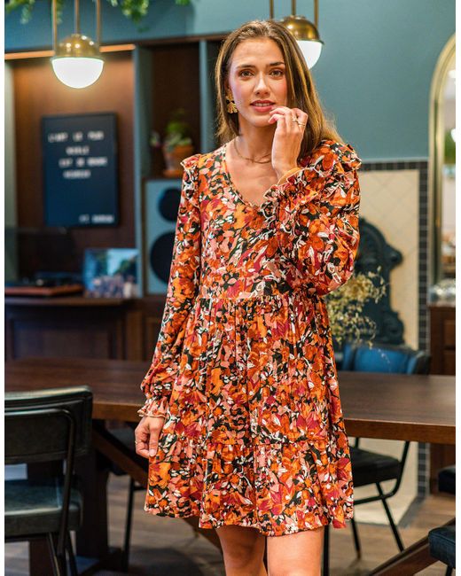 Celeste Orange Dress Olympe
