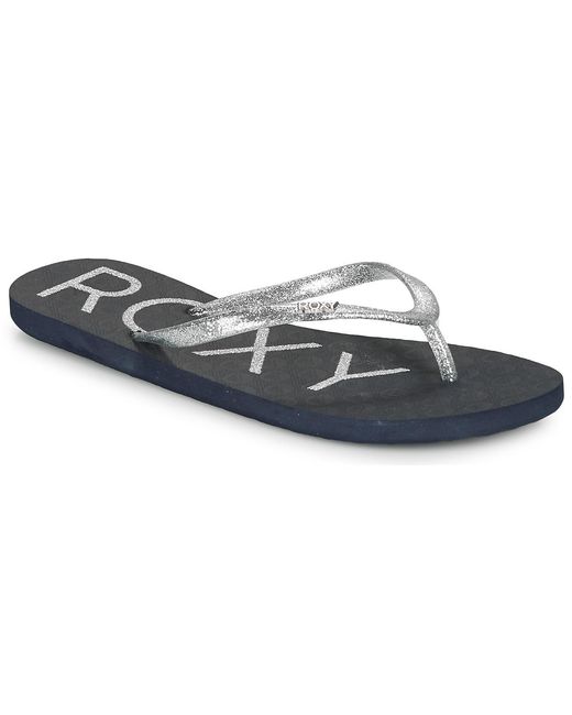 Roxy Blue Viva Sparkle Flip Flops / Sandals (shoes)