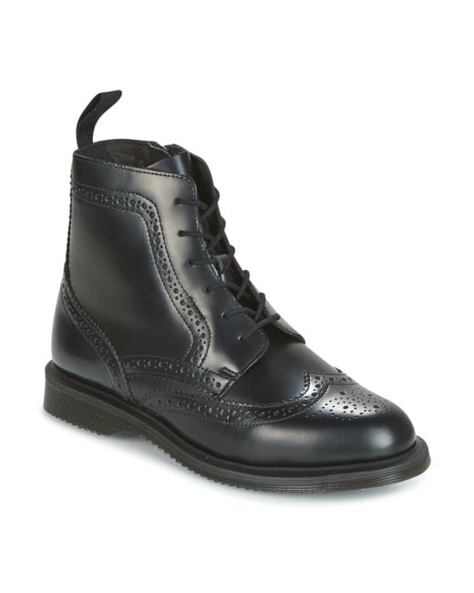 Dr. Martens Black Delphine 8-eye Brogue Boot