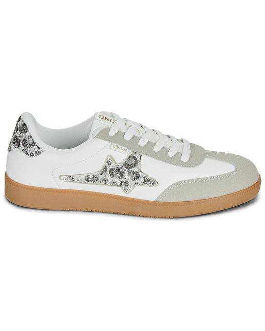 ONLY White Shoes (trainers) Onlsandra Side Glitter