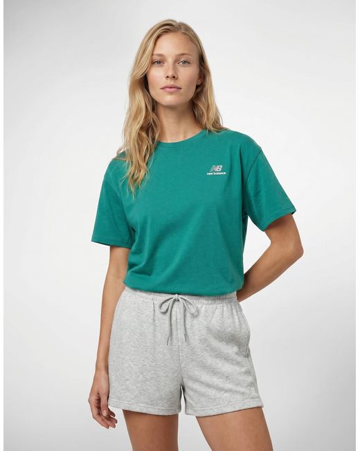 New Balance Green T Shirt Uni-ssentials Cotton T-shirt