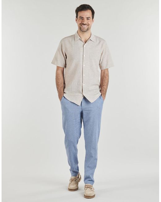 SELECTED Blue Straight Trousers Slh172-slimtape Brody Linen for men