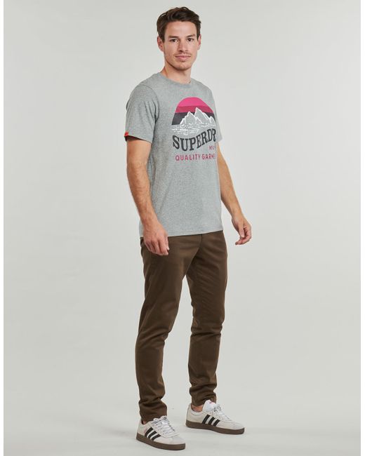 Superdry Gray T Shirt Great Outdoors Relaxed for men