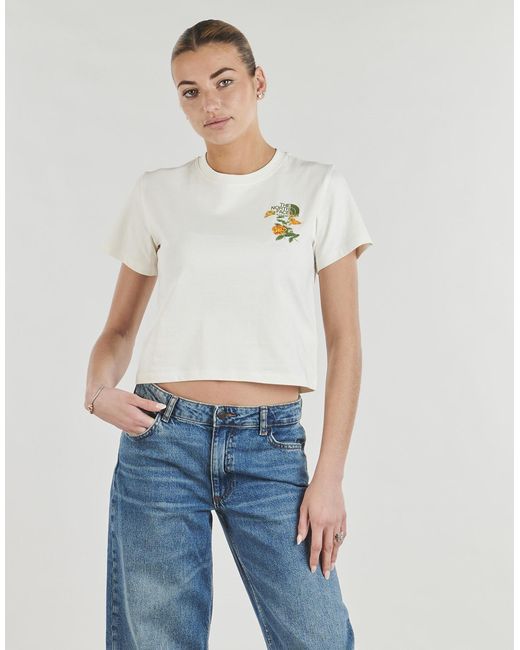 The North Face White T Shirt Flora Embro Regular Short Sleeve Tee