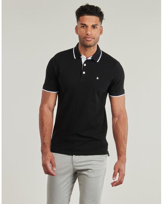 Jack & Jones Black Polo Shirt Jjepaulos for men