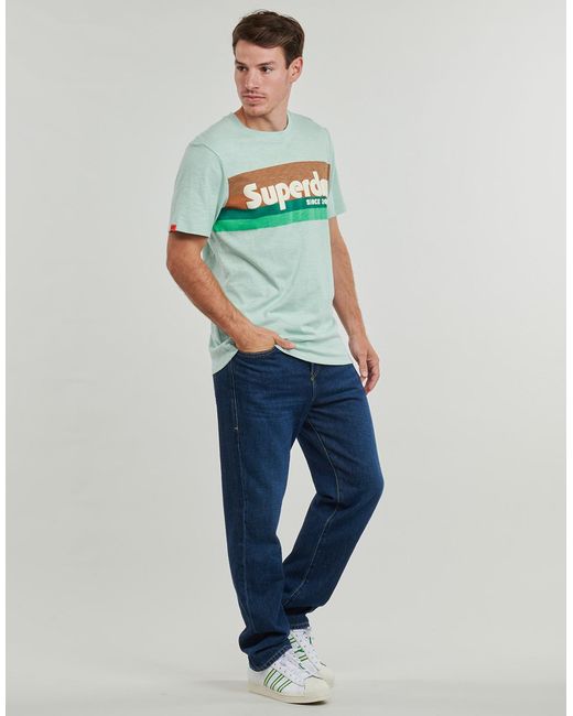 Superdry Blue T Shirt Logo Terrain for men