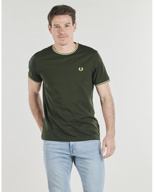 Fred Perry Green T Shirt Twin Tipped T-shirt for men