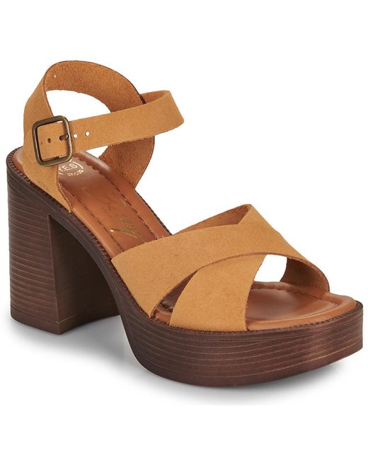 Betty London Brown Heeled Sandals Tania