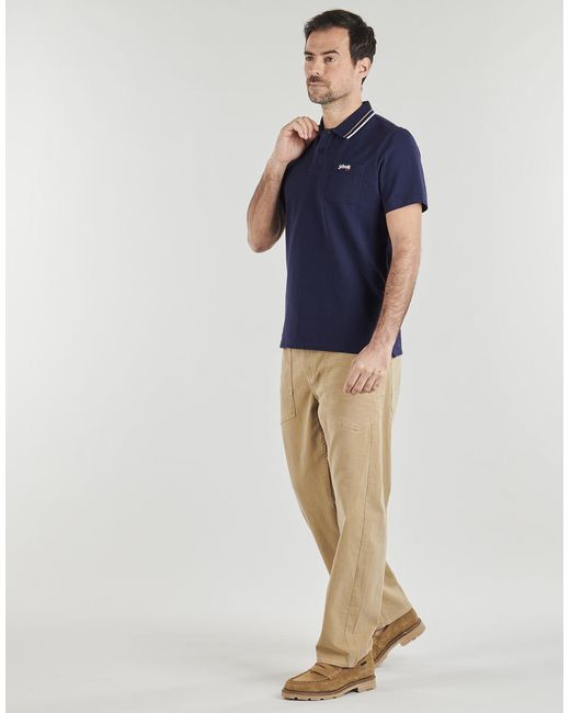 Schott Nyc Blue Polo Shirt Ps Danny for men