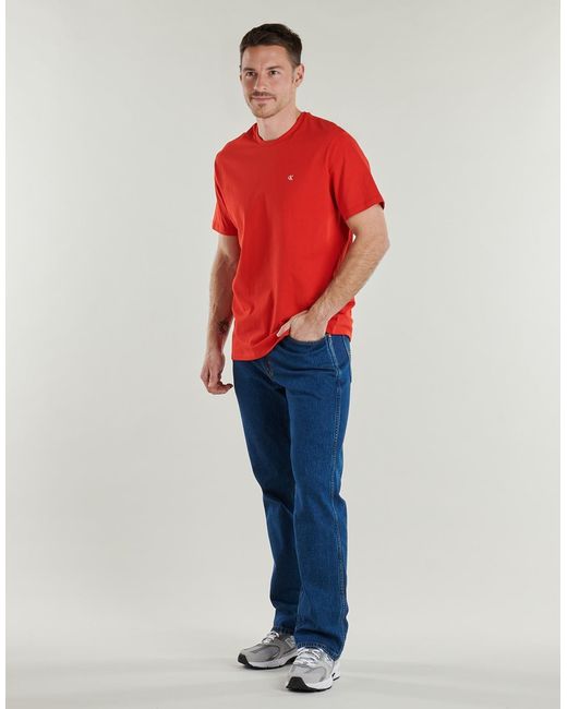 Calvin Klein Red T Shirt Ss Classic Monogram Tee for men