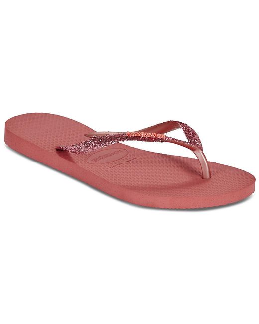 Havaianas Pink Flip Flops / Sandals (shoes) Slim Glitter Ii