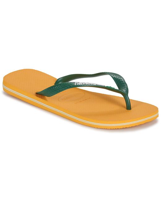 Havaianas Yellow Flip Flops / Sandals (shoes) Brasil Logo
