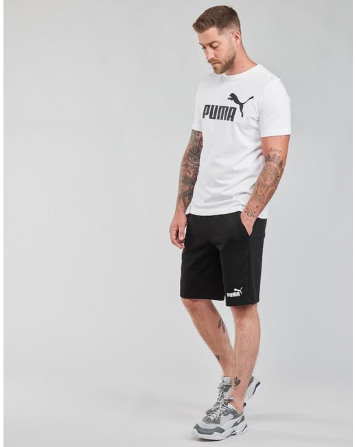 PUMA Black Ess Jersey Short Shorts for men