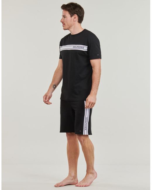 Tommy Hilfiger Black T Shirt Monotype Stripe for men